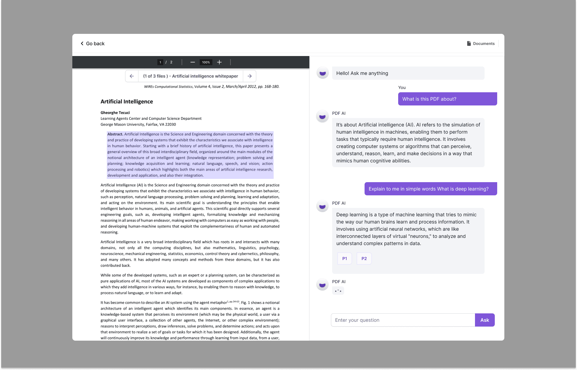 Leveraging generative AI for seamless conversations with PDFs