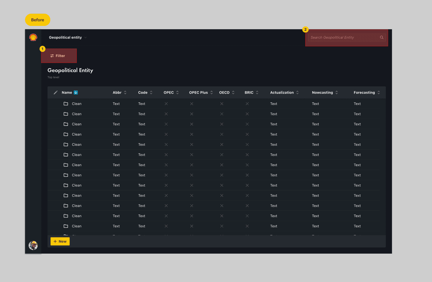 Existing hierarchical data view